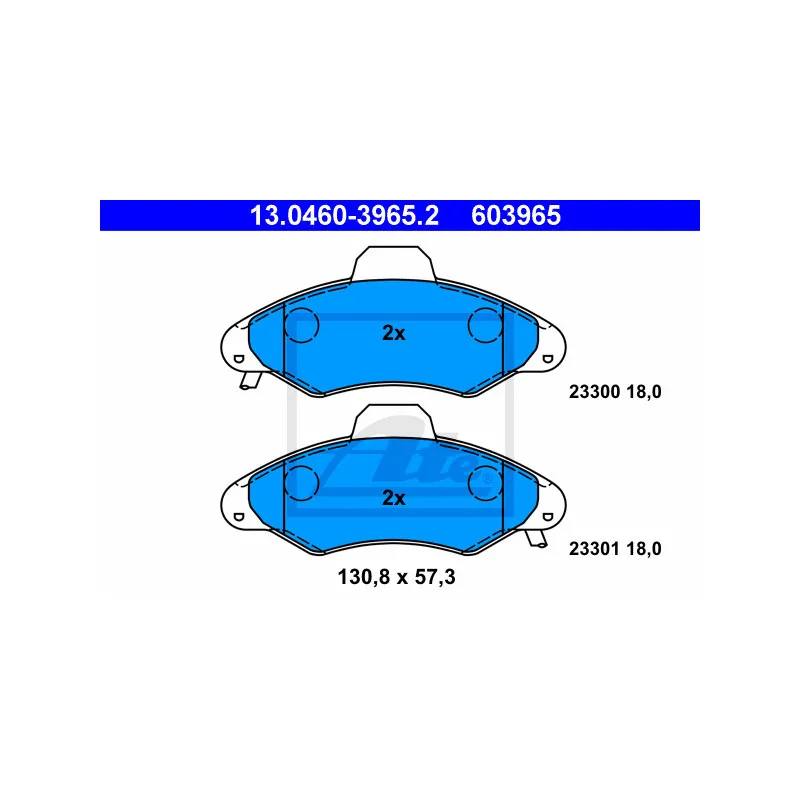 Jeu de 4 plaquettes de frein avant ATE 13.0460-3965.2