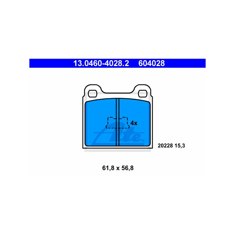Jeu de 4 plaquettes de frein avant ATE 13.0460-4028.2