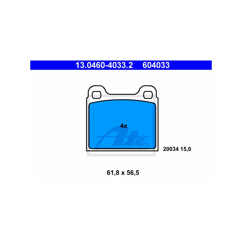Jeu de 4 plaquettes de frein avant ATE 13.0460-4033.2
