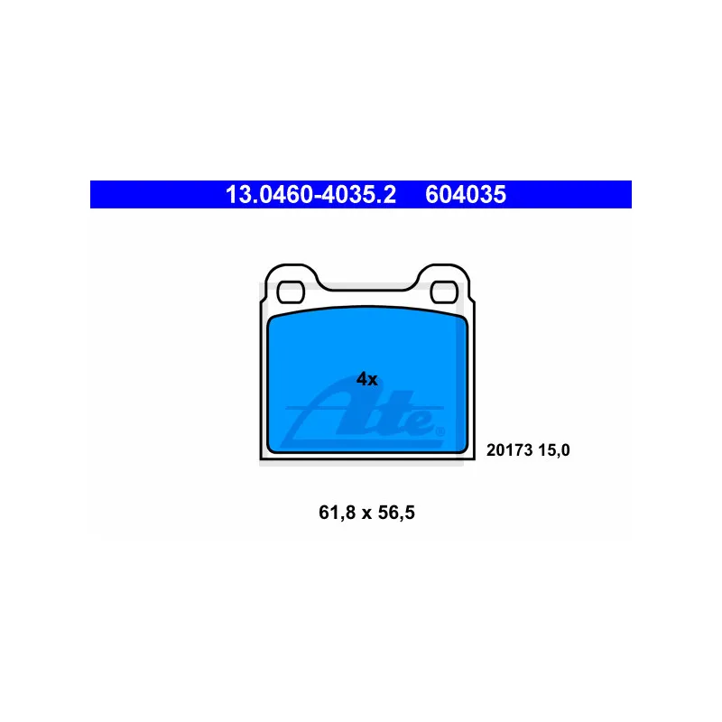 Jeu de 4 plaquettes de frein avant ATE 13.0460-4035.2