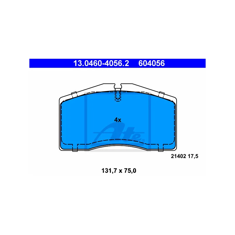 Jeu de 4 plaquettes de frein avant ATE 13.0460-4056.2