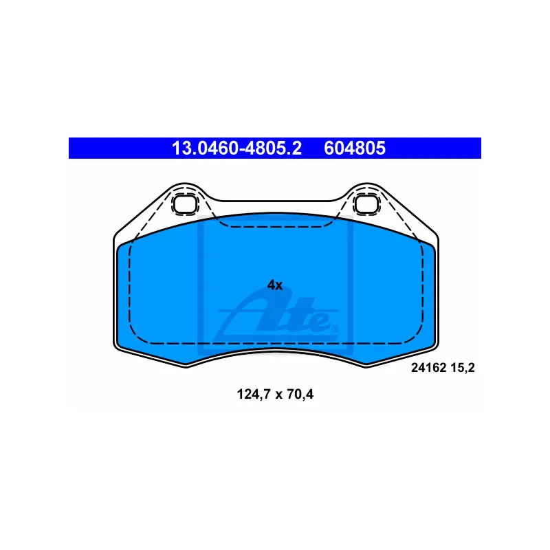 Jeu de 4 plaquettes de frein avant ATE 13.0460-4805.2