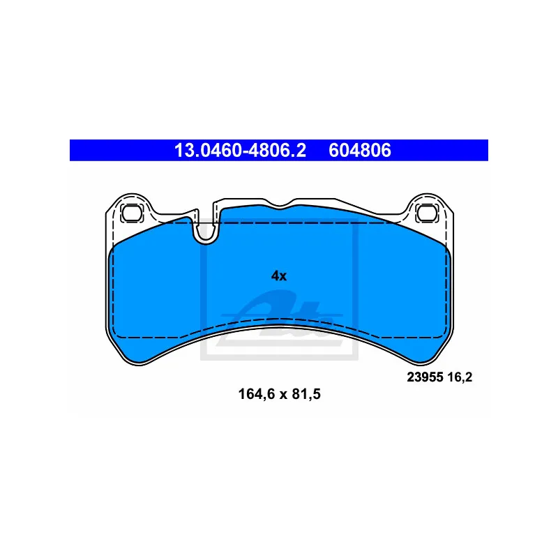 Jeu de 4 plaquettes de frein avant ATE 13.0460-4806.2
