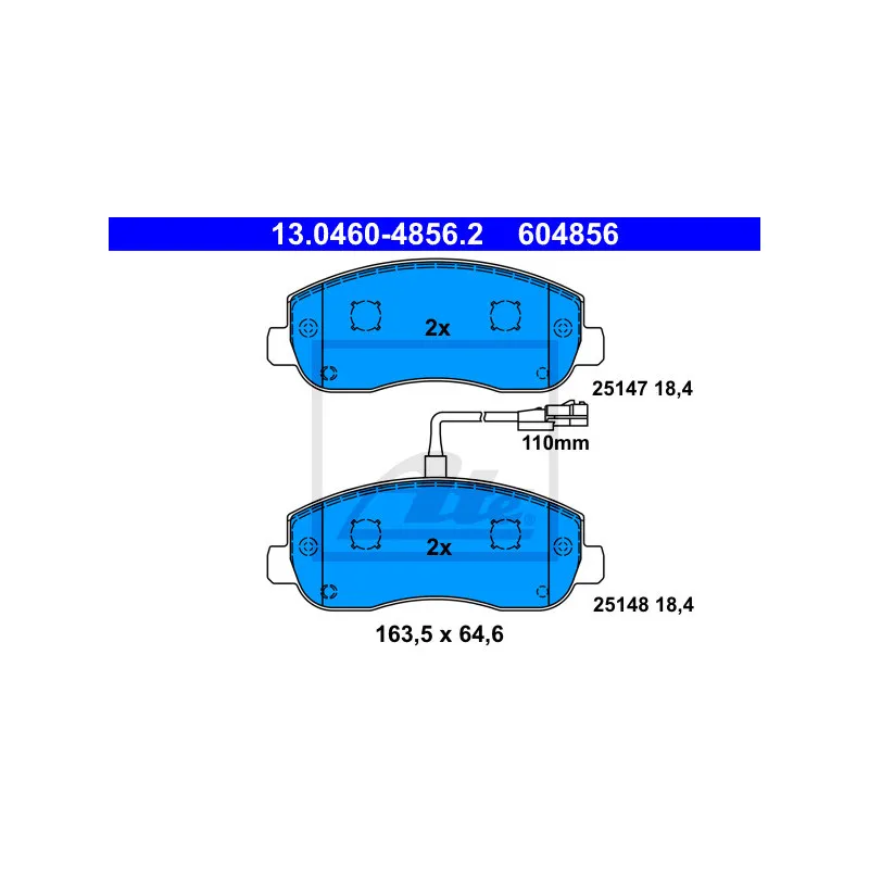 Jeu de 4 plaquettes de frein avant ATE 13.0460-4856.2
