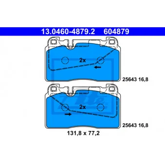 Jeu de 4 plaquettes de frein avant ATE 13.0460-4879.2