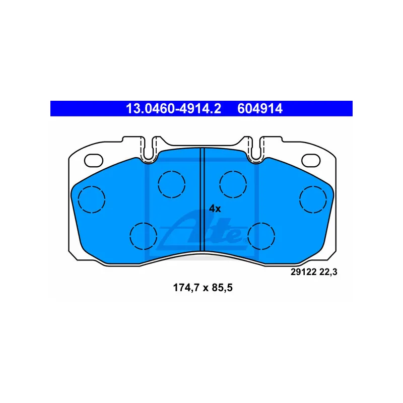 Jeu de 4 plaquettes de frein avant ATE 13.0460-4914.2