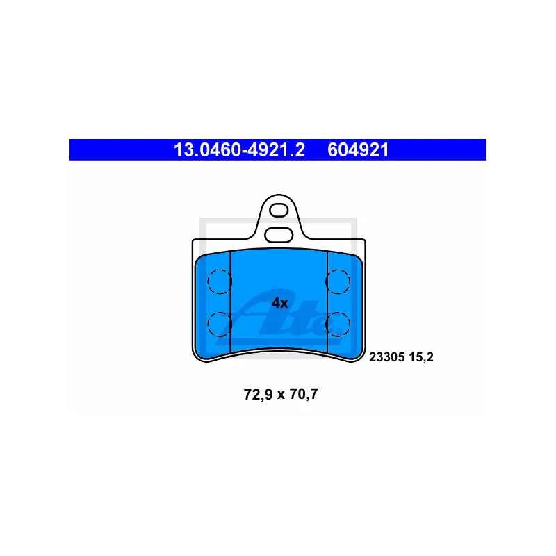 Jeu de 4 plaquettes de frein arrière ATE 13.0460-4921.2