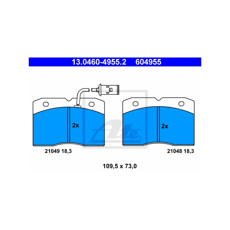 Jeu de 4 plaquettes de frein avant ATE 13.0460-4955.2