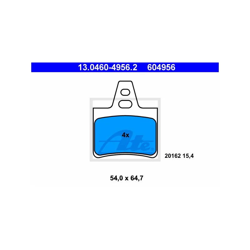 Jeu de 4 plaquettes de frein arrière ATE 13.0460-4956.2