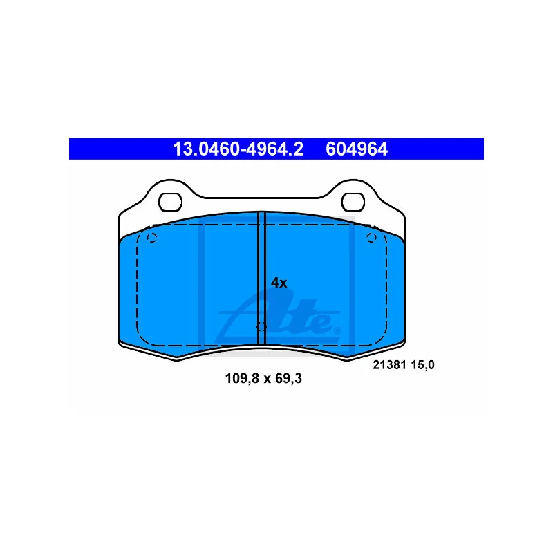 Jeu de 4 plaquettes de frein avant ATE 13.0460-4964.2