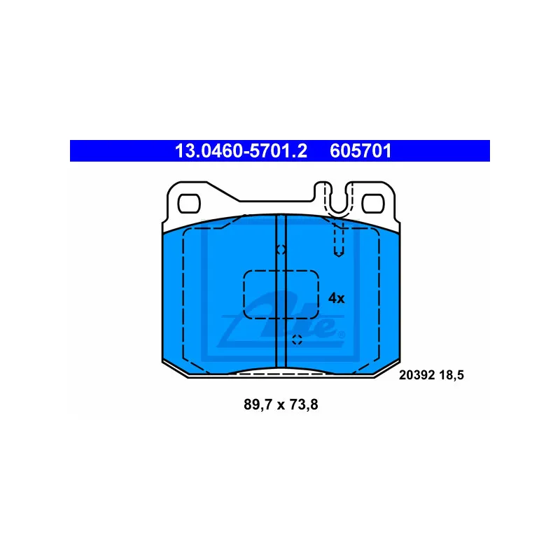 Jeu de 4 plaquettes de frein avant ATE 13.0460-5701.2