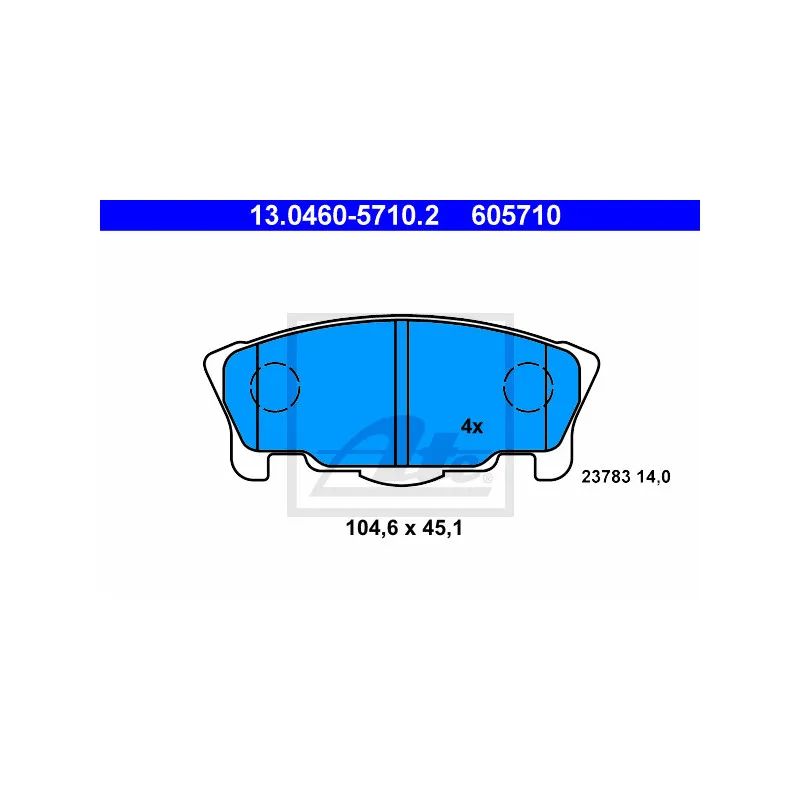 Jeu de 4 plaquettes de frein avant ATE 13.0460-5710.2