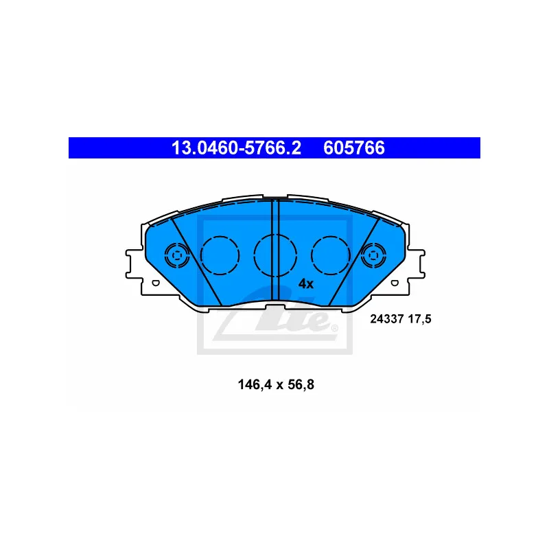 Jeu de 4 plaquettes de frein avant ATE 13.0460-5766.2