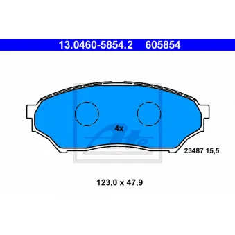 Jeu de 4 plaquettes de frein avant ATE 13.0460-5854.2