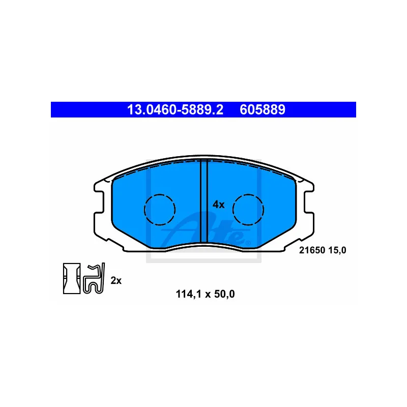 Jeu de 4 plaquettes de frein avant ATE 13.0460-5889.2