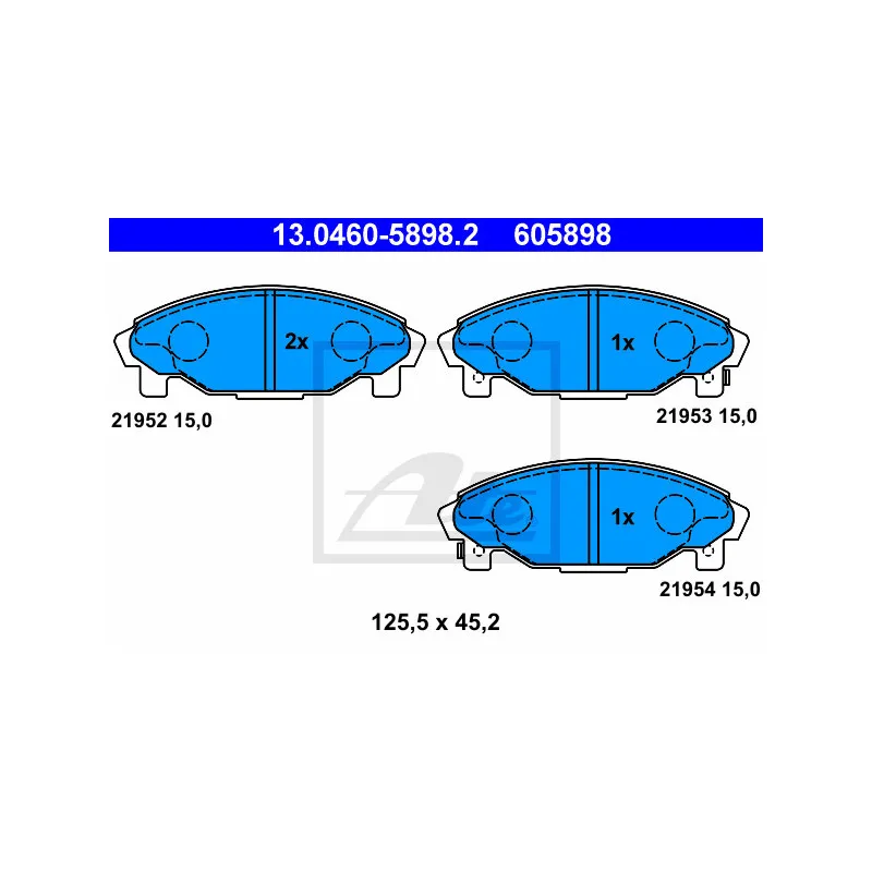 Jeu de 4 plaquettes de frein avant ATE 13.0460-5898.2