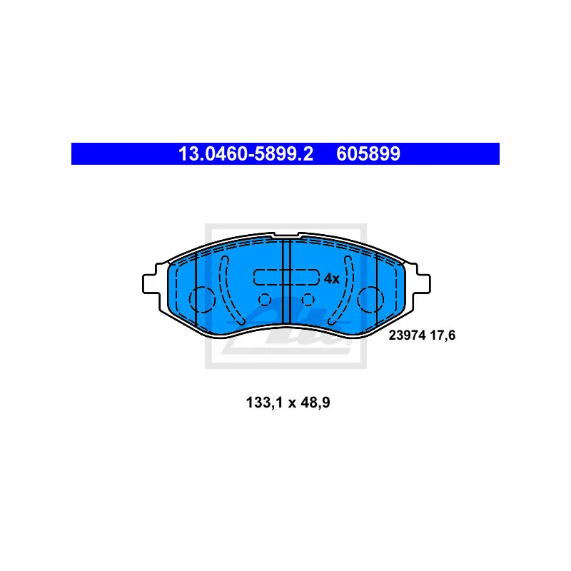 Jeu de 4 plaquettes de frein avant ATE 13.0460-5899.2