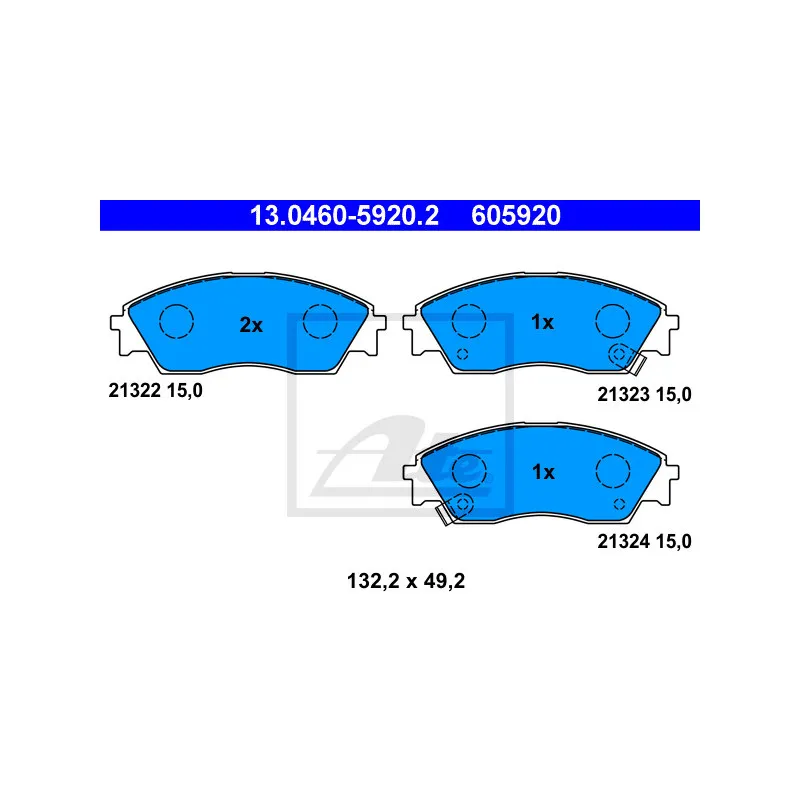 Jeu de 4 plaquettes de frein avant ATE 13.0460-5920.2