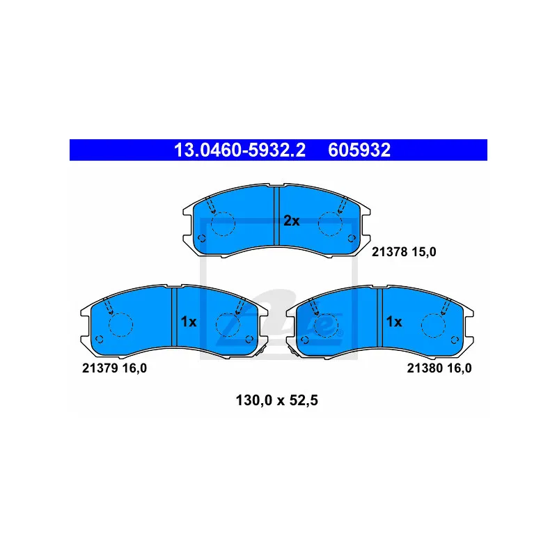 Jeu de 4 plaquettes de frein avant ATE 13.0460-5932.2