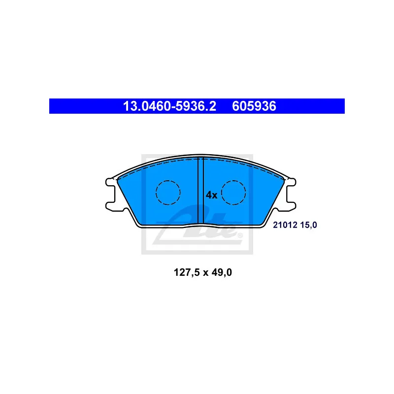 Jeu de 4 plaquettes de frein avant ATE 13.0460-5936.2