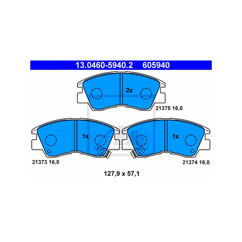 Jeu de 4 plaquettes de frein avant ATE 13.0460-5940.2