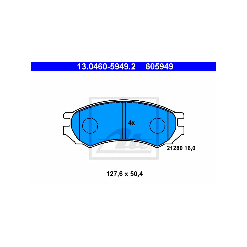 Jeu de 4 plaquettes de frein avant ATE 13.0460-5949.2