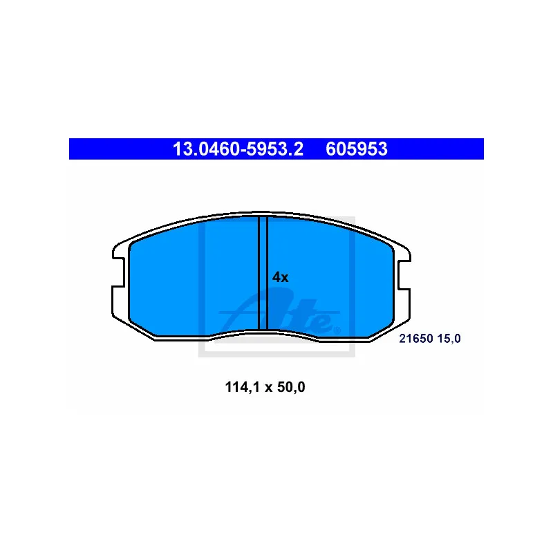Jeu de 4 plaquettes de frein avant ATE 13.0460-5953.2