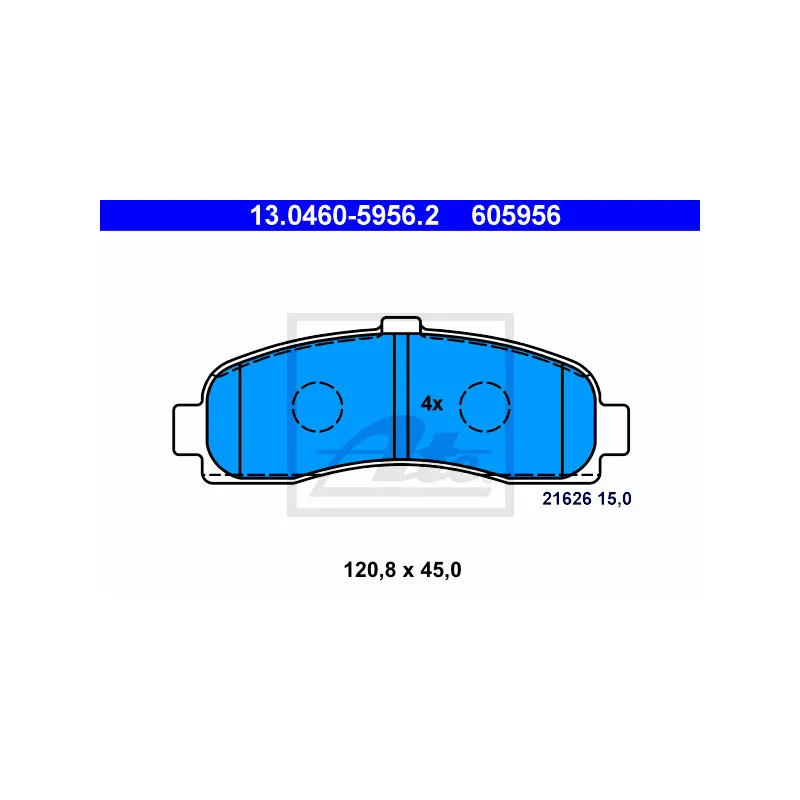 Jeu de 4 plaquettes de frein avant ATE 13.0460-5956.2