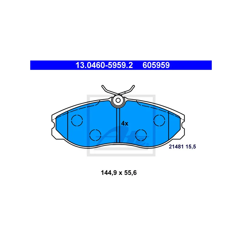 Jeu de 4 plaquettes de frein avant ATE 13.0460-5959.2
