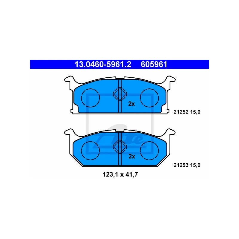 Jeu de 4 plaquettes de frein avant ATE 13.0460-5961.2