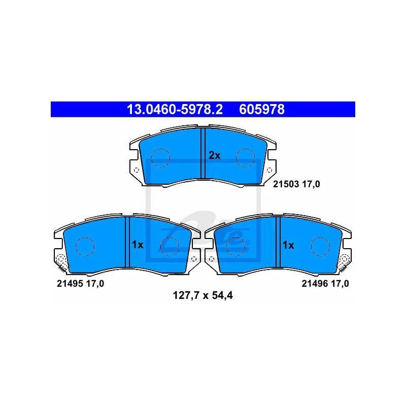 Jeu de 4 plaquettes de frein avant ATE 13.0460-5978.2