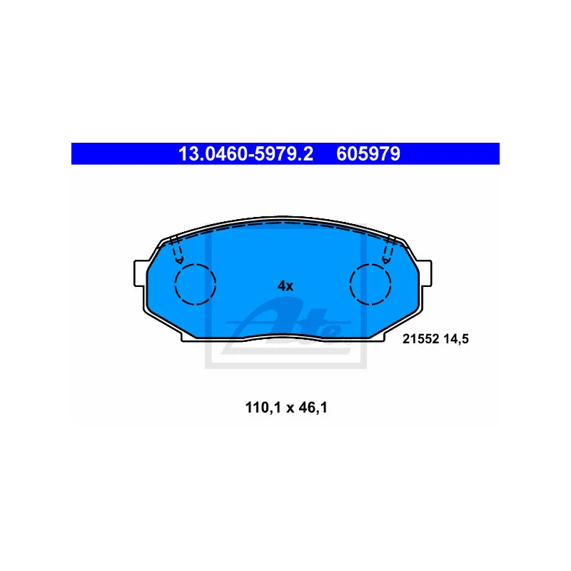 Jeu de 4 plaquettes de frein avant ATE 13.0460-5979.2