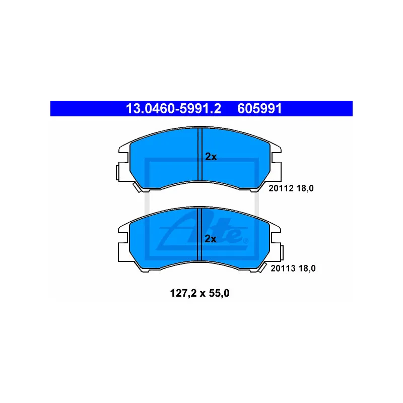Jeu de 4 plaquettes de frein avant ATE 13.0460-5991.2