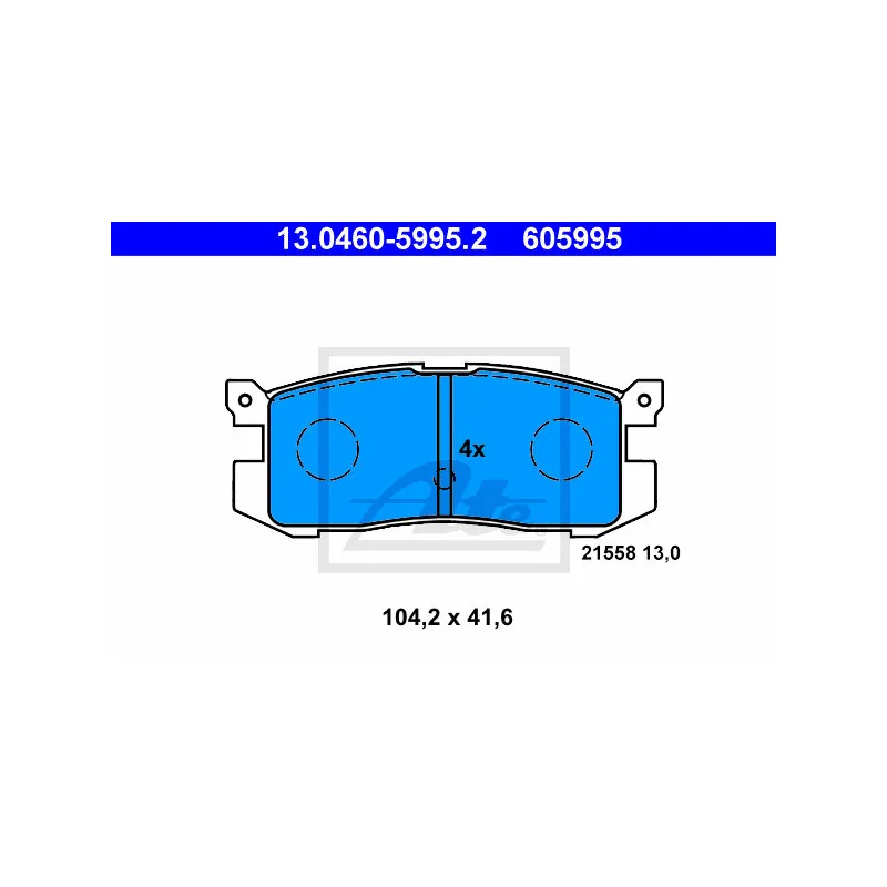 Jeu de 4 plaquettes de frein arrière ATE 13.0460-5995.2
