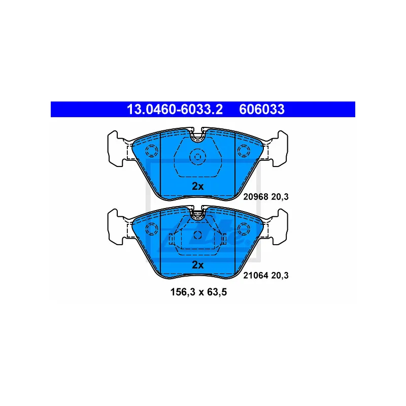 Jeu de 4 plaquettes de frein avant ATE 13.0460-6033.2