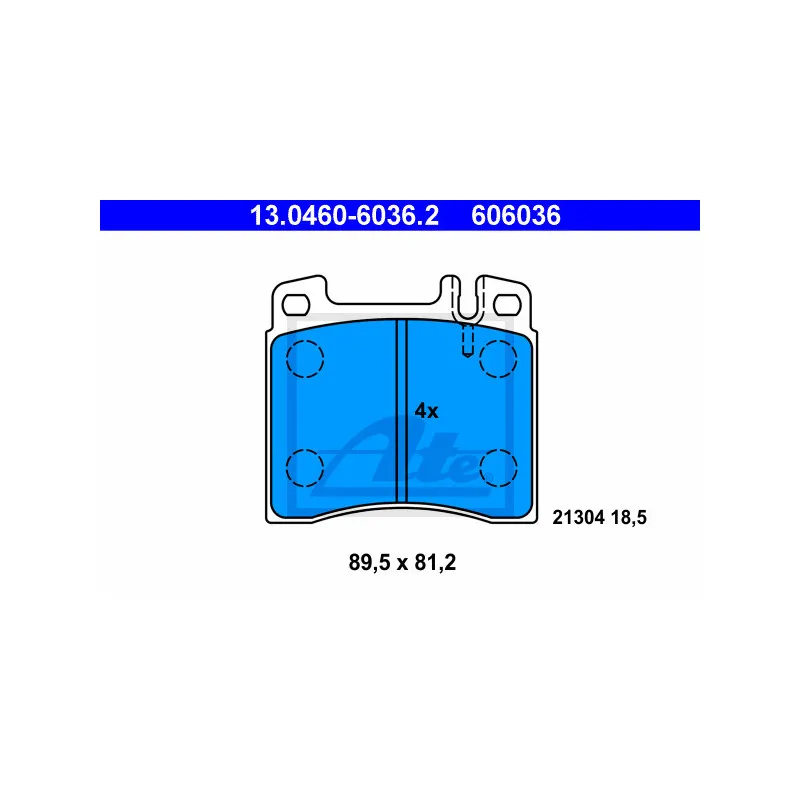 Jeu de 4 plaquettes de frein avant ATE 13.0460-6036.2