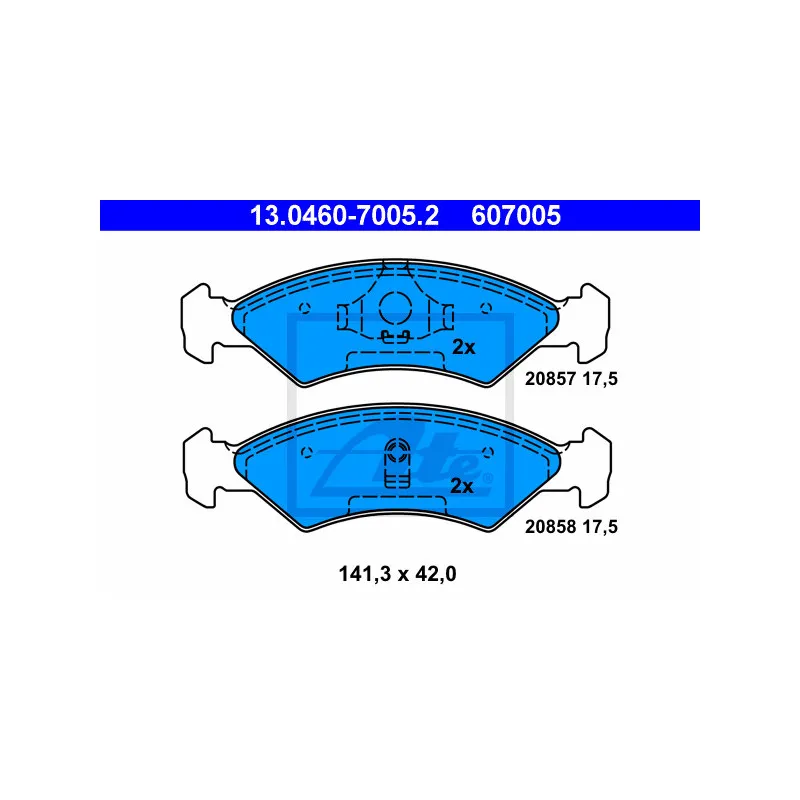 Jeu de 4 plaquettes de frein avant ATE 13.0460-7005.2