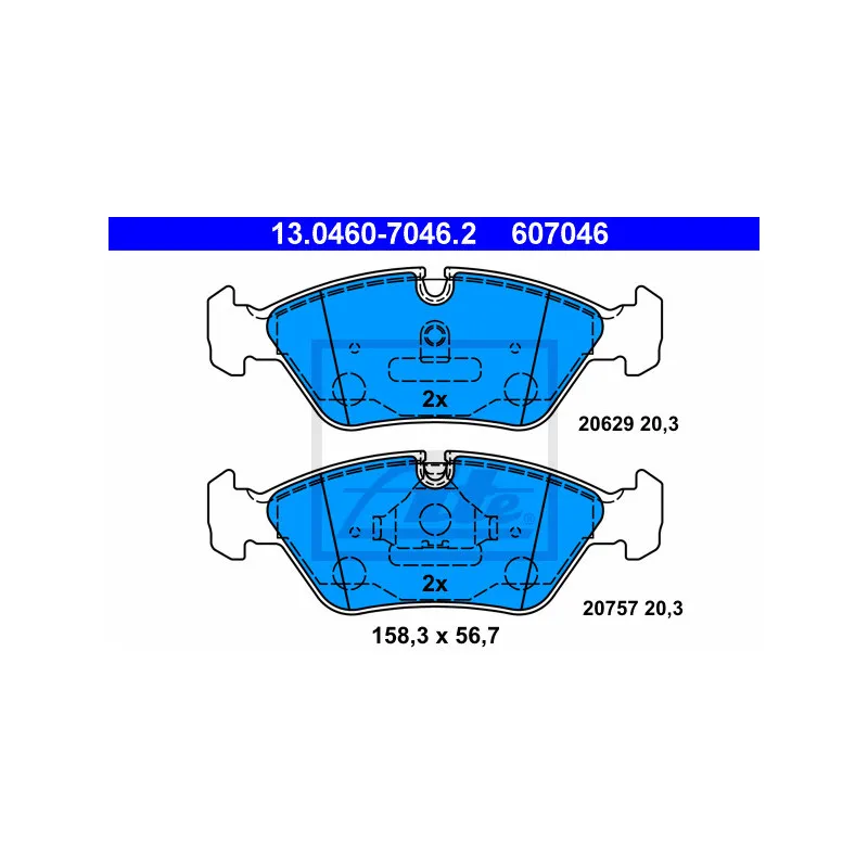 Jeu de 4 plaquettes de frein avant ATE 13.0460-7046.2