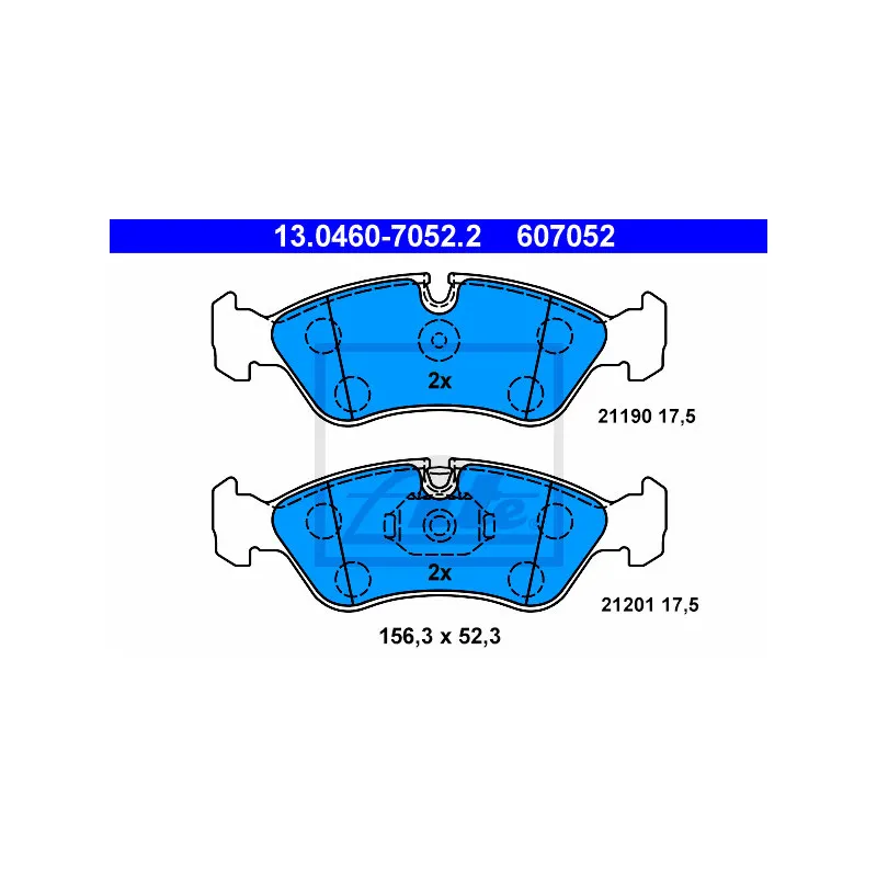 Jeu de 4 plaquettes de frein avant ATE 13.0460-7052.2