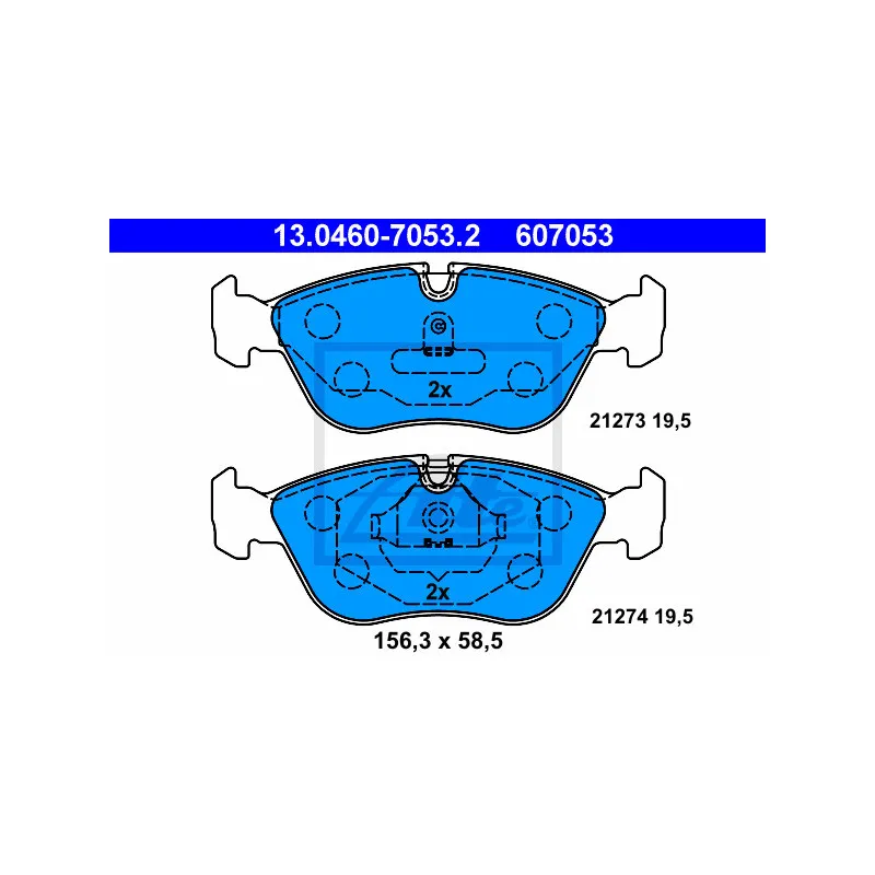 Jeu de 4 plaquettes de frein avant ATE 13.0460-7053.2