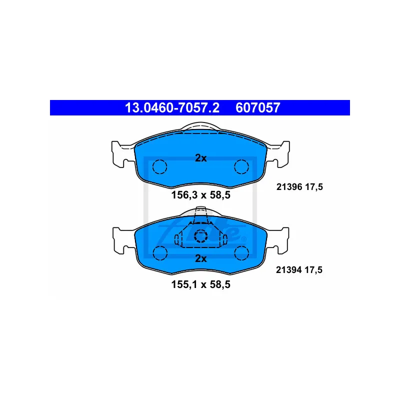 Jeu de 4 plaquettes de frein avant ATE 13.0460-7057.2