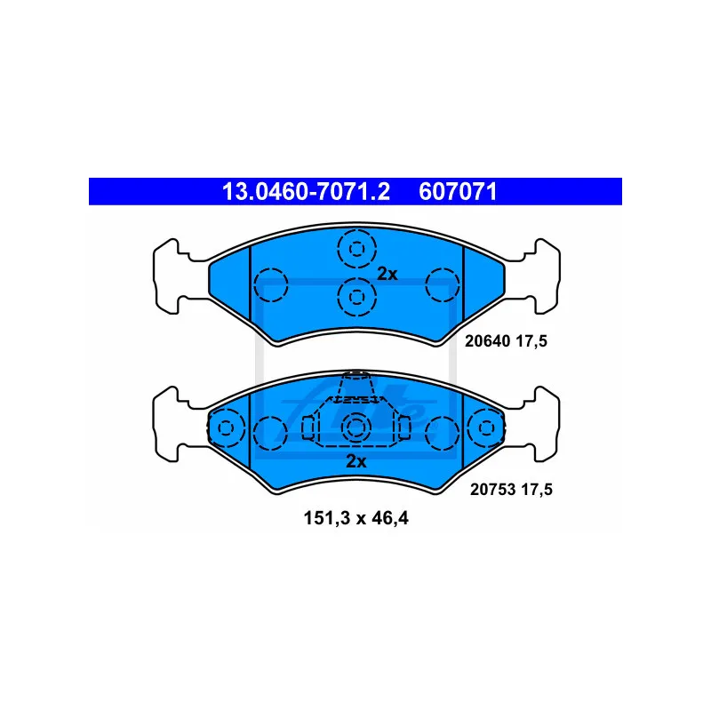 Jeu de 4 plaquettes de frein avant ATE 13.0460-7071.2