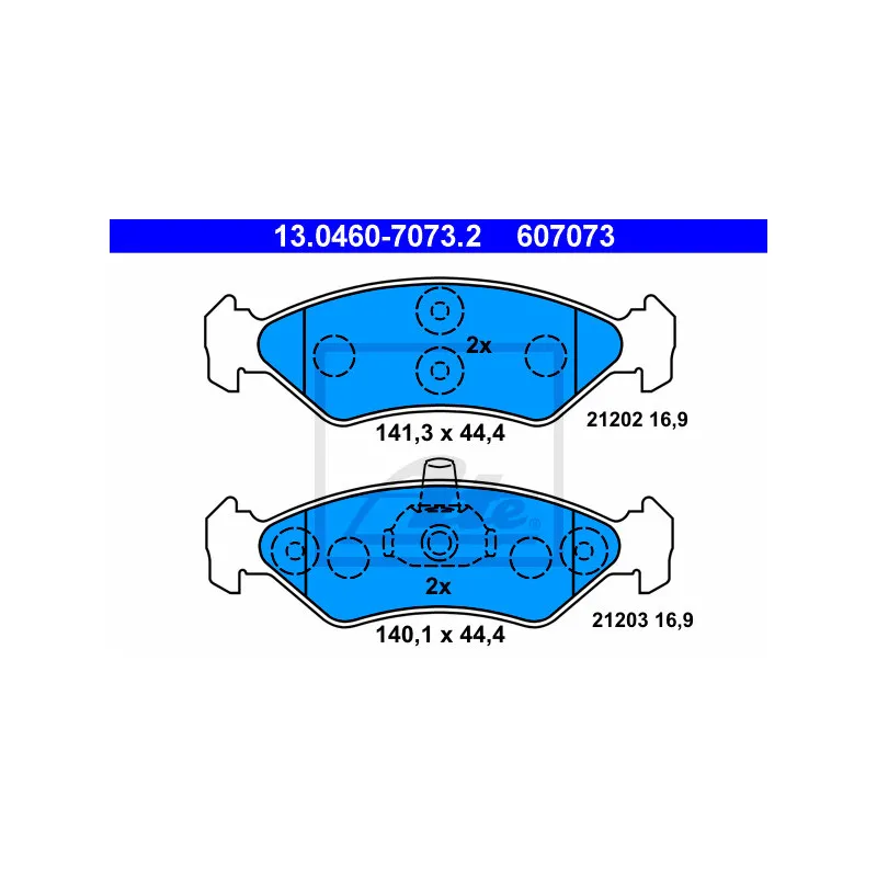 Jeu de 4 plaquettes de frein avant ATE 13.0460-7073.2