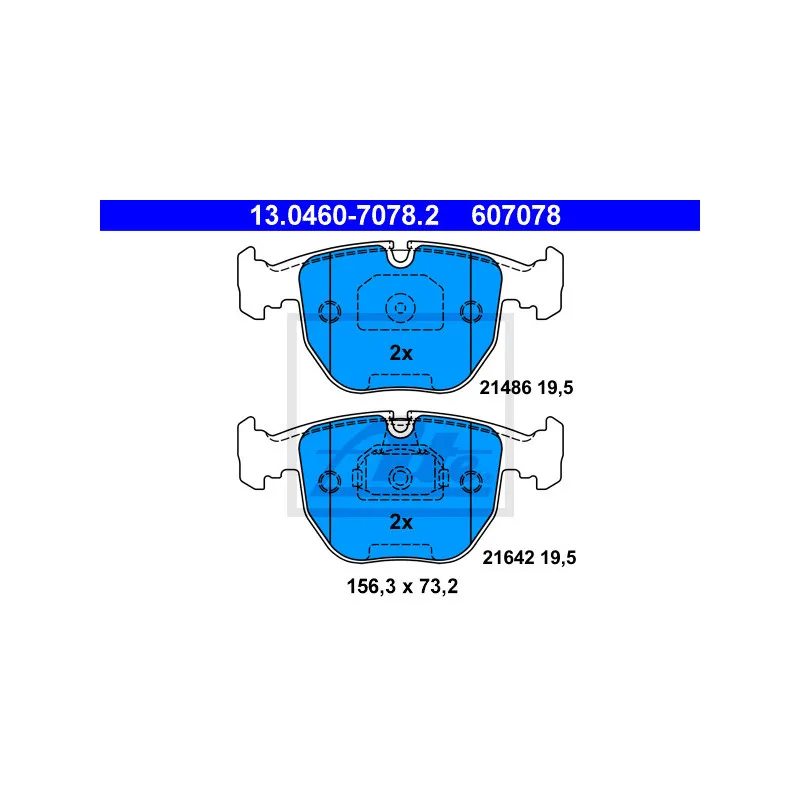 Jeu de 4 plaquettes de frein avant ATE 13.0460-7078.2