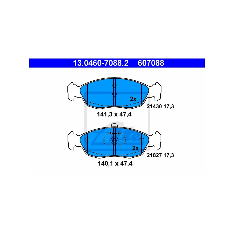 Jeu de 4 plaquettes de frein avant ATE 13.0460-7088.2