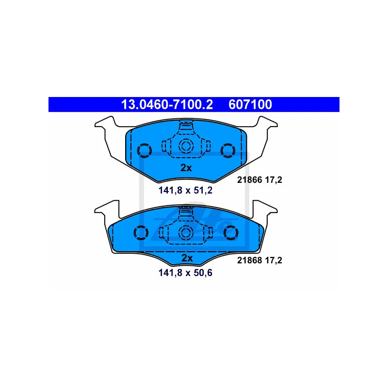 Jeu de 4 plaquettes de frein avant ATE 13.0460-7100.2