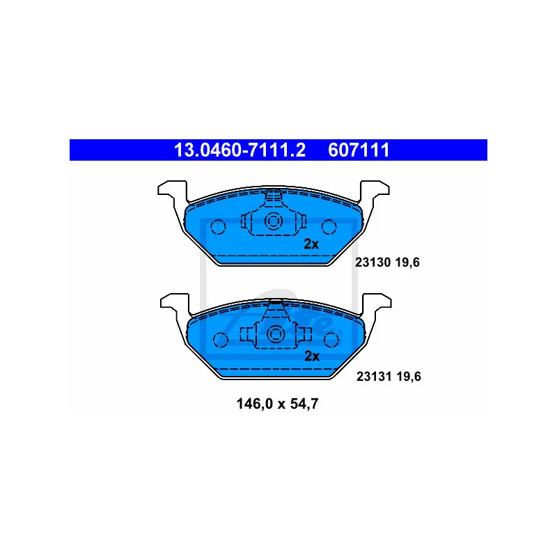 Jeu de 4 plaquettes de frein avant ATE 13.0460-7111.2