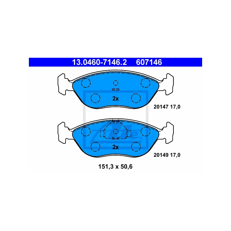 Jeu de 4 plaquettes de frein avant ATE 13.0460-7146.2