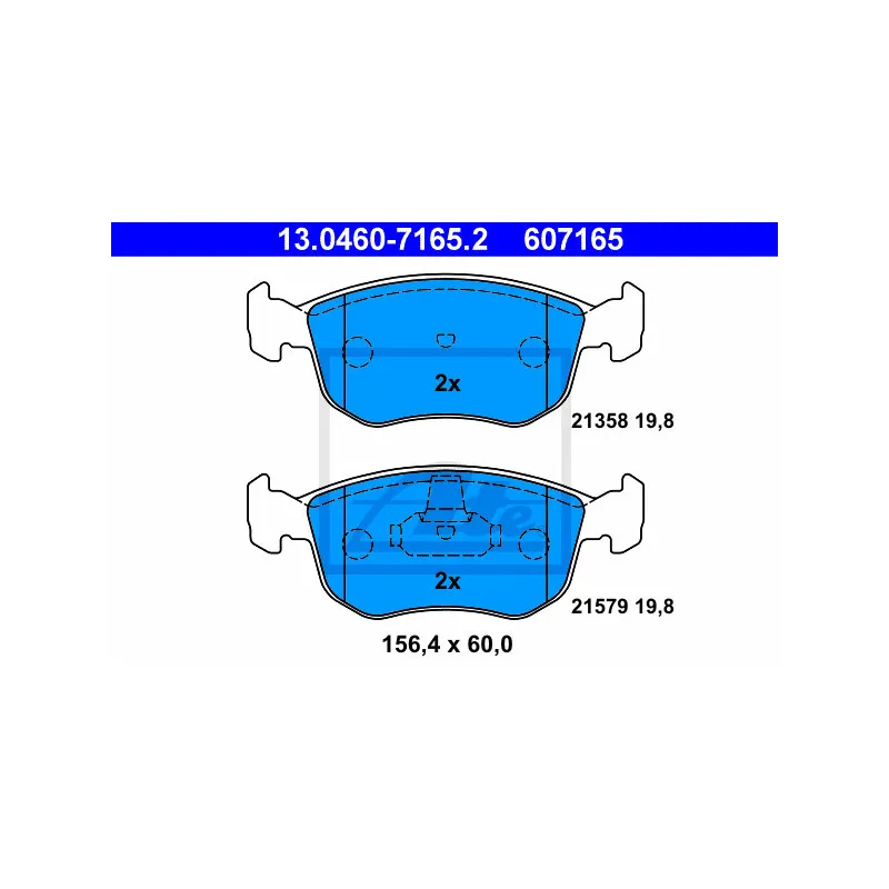 Jeu de 4 plaquettes de frein avant ATE 13.0460-7165.2