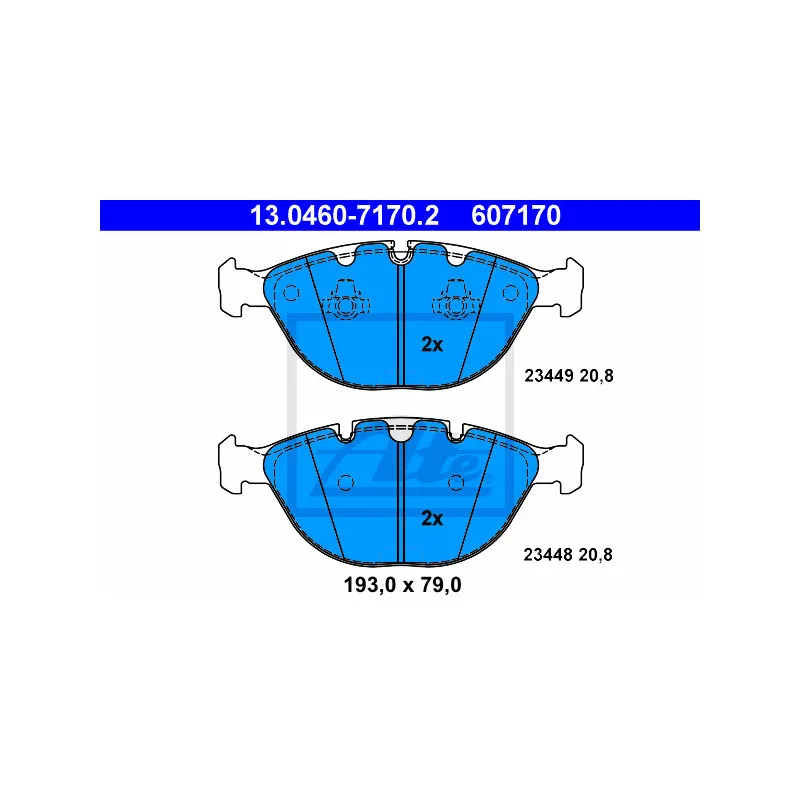 Jeu de 4 plaquettes de frein avant ATE 13.0460-7170.2